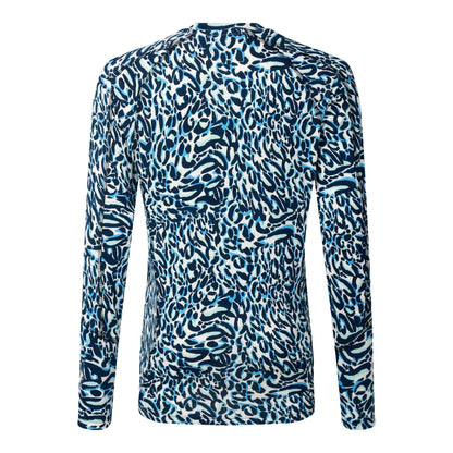 Blue-White - Side - Dare 2B Womens-Ladies Exchange III Animal Print Thermal Base Layer Set