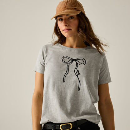 Grey Marl - Pack Shot - Regatta Womens-Ladies Filandra VX Bow T-Shirt