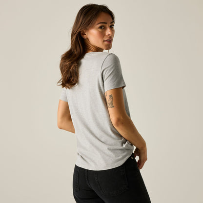 Grey Marl - Close up - Regatta Womens-Ladies Filandra VX Bow T-Shirt