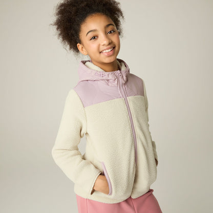 Powder Lilac-Light Vanilla - Close up - Regatta Childrens-Kids Myla Hybrid Jacket