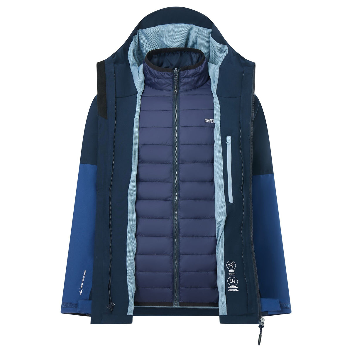 Aviator Blue-Navy - Lifestyle - Regatta Mens Wentwood 3 in 1 Jacket