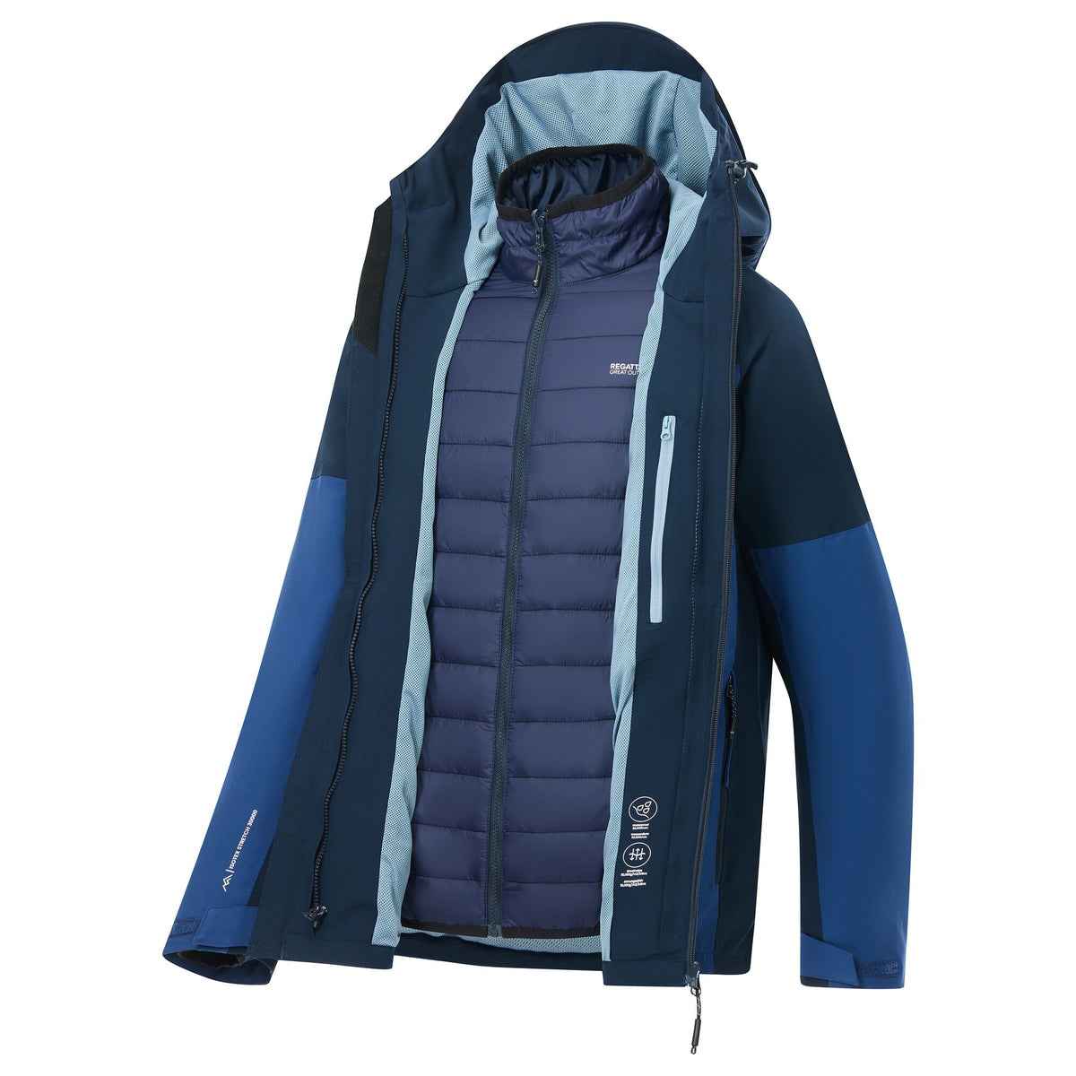 Aviator Blue-Navy - Pack Shot - Regatta Mens Wentwood 3 in 1 Jacket