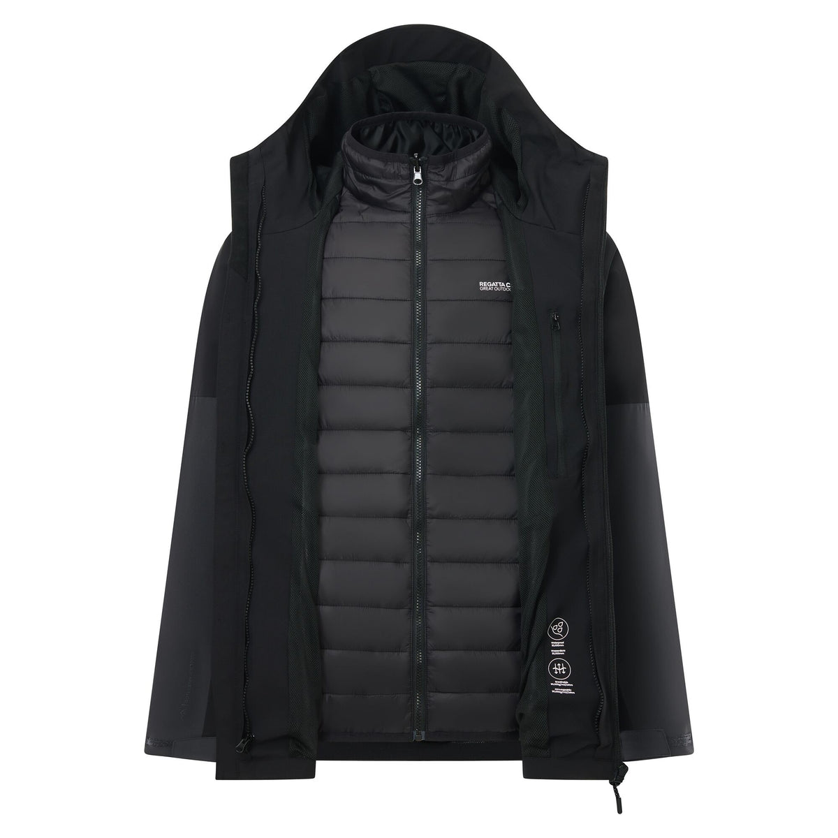 Ash-Black - Lifestyle - Regatta Mens Wentwood 3 in 1 Jacket