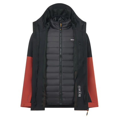 Burnt Henna-Black - Lifestyle - Regatta Mens Wentwood 3 in 1 Jacket