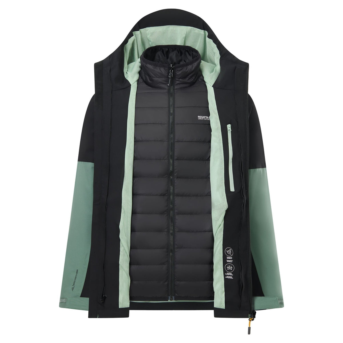 Dark Forest Green-Black - Lifestyle - Regatta Mens Wentwood 3 in 1 Jacket