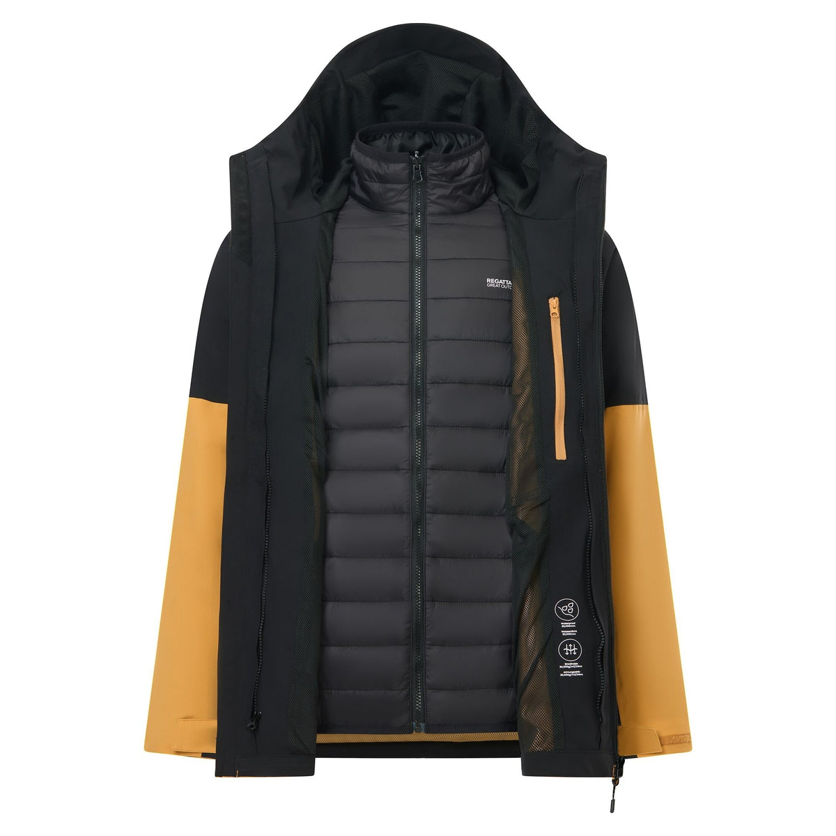 Wood Brown-Black - Lifestyle - Regatta Mens Wentwood 3 in 1 Jacket