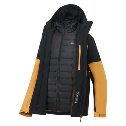 Wood Brown-Black - Pack Shot - Regatta Mens Wentwood 3 in 1 Jacket