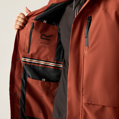 Burnt Henna - Close up - Regatta Mens Baylon Waterproof Insulated Jacket