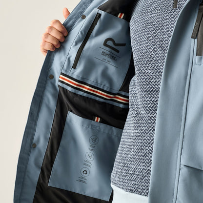 Grey Mirage - Close up - Regatta Mens Baylon Waterproof Insulated Jacket