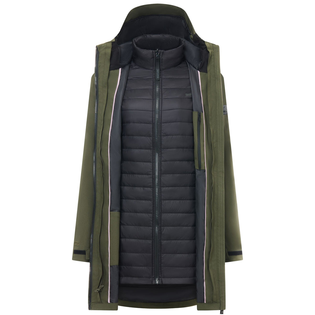 Dark Khaki-Black - Lifestyle - Regatta Womens-Ladies Denbury 3 in 1 Jacket