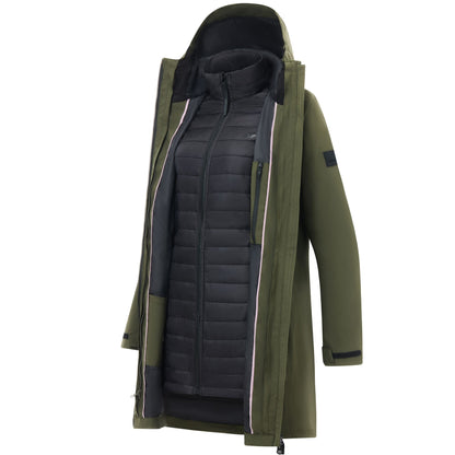 Dark Khaki-Black - Pack Shot - Regatta Womens-Ladies Denbury 3 in 1 Jacket