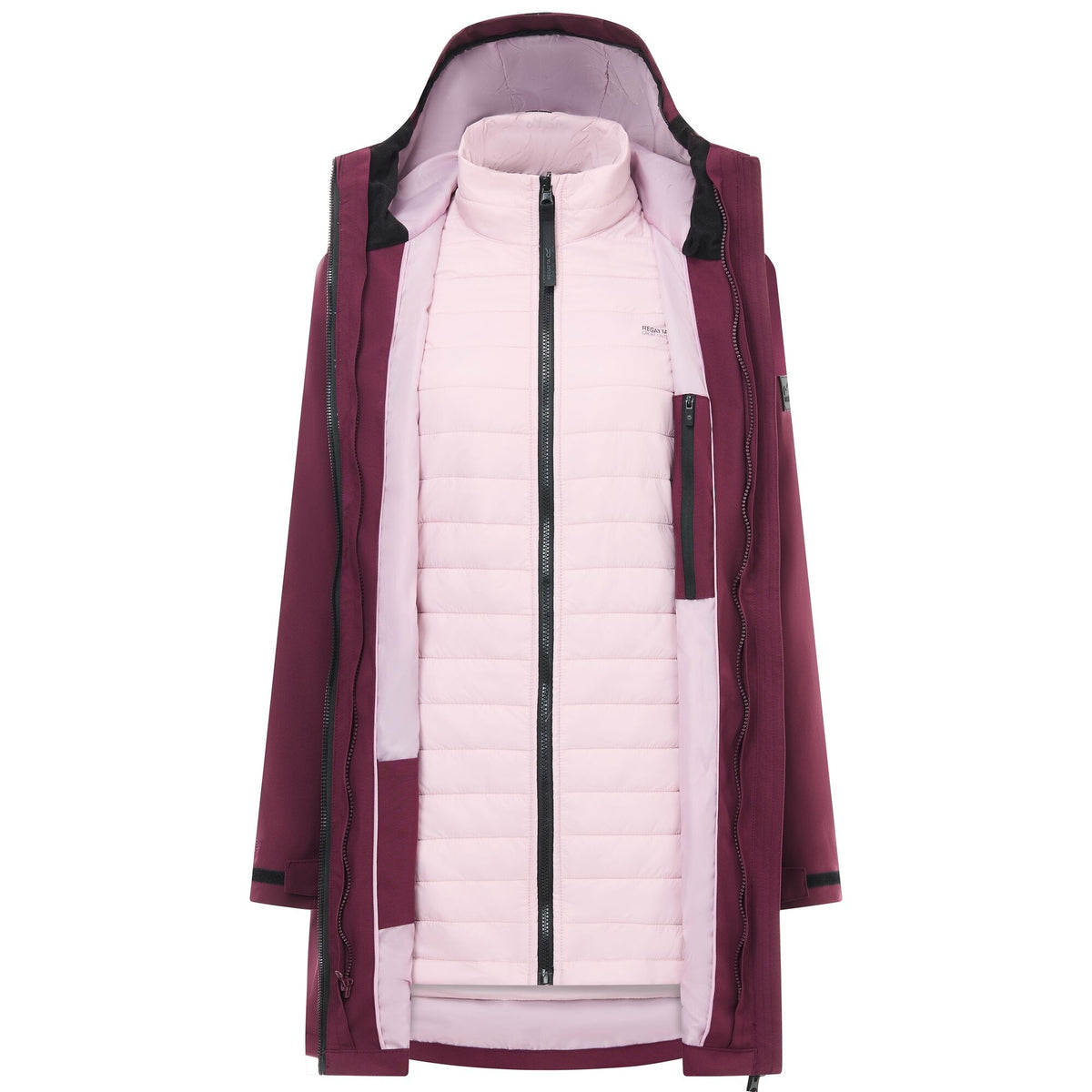 Fig-Powder Lilac - Lifestyle - Regatta Womens-Ladies Denbury 3 in 1 Jacket