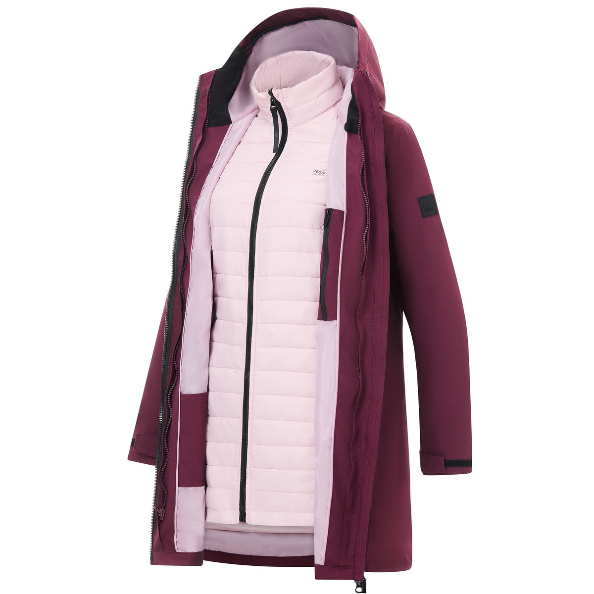 Fig-Powder Lilac - Pack Shot - Regatta Womens-Ladies Denbury 3 in 1 Jacket