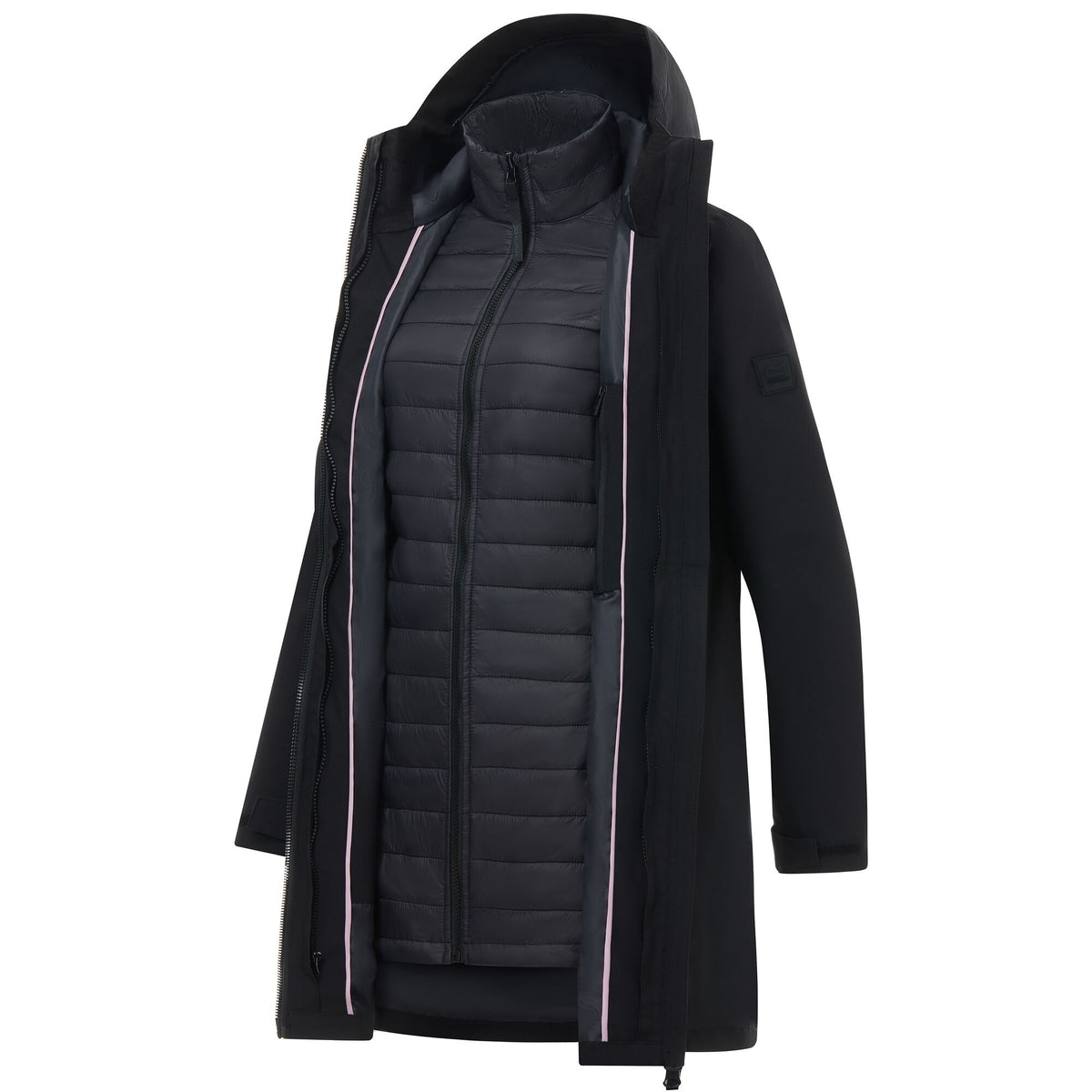 Black-Ash - Pack Shot - Regatta Womens-Ladies Denbury 3 in 1 Jacket