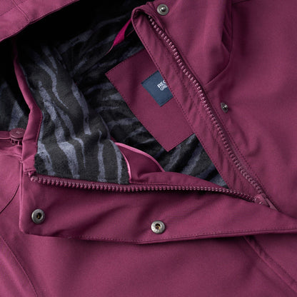 Fig-Black - Pack Shot - Regatta Womens-Ladies Ramona Zebra Insulated Waterproof Jacket