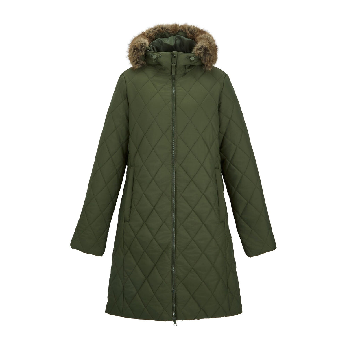 Dark Khaki - Front - Regatta Womens-Ladies Fionne Long Length Jacket