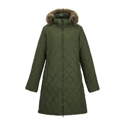 Dark Khaki - Front - Regatta Womens-Ladies Fionne Long Length Jacket