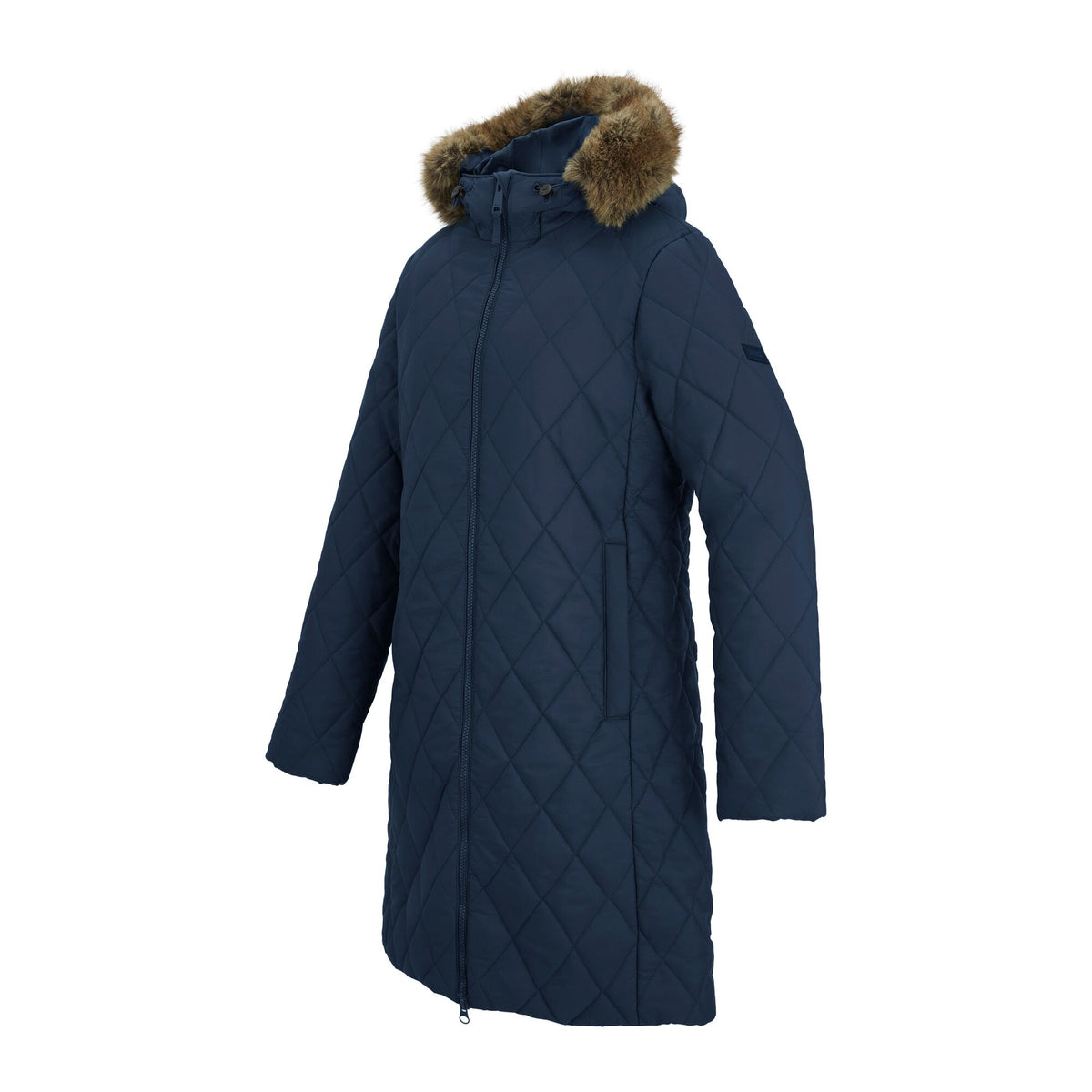 Navy - Side - Regatta Womens-Ladies Fionne Long Length Jacket