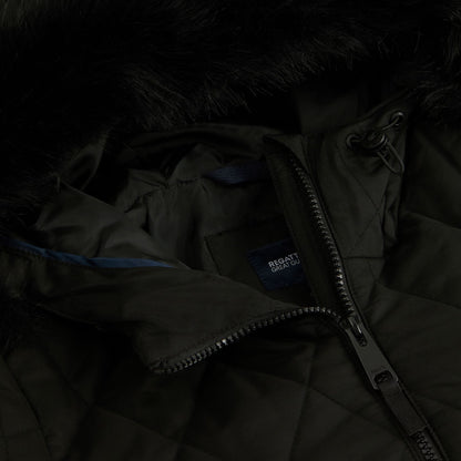 Black - Pack Shot - Regatta Womens-Ladies Fionne Long Length Jacket