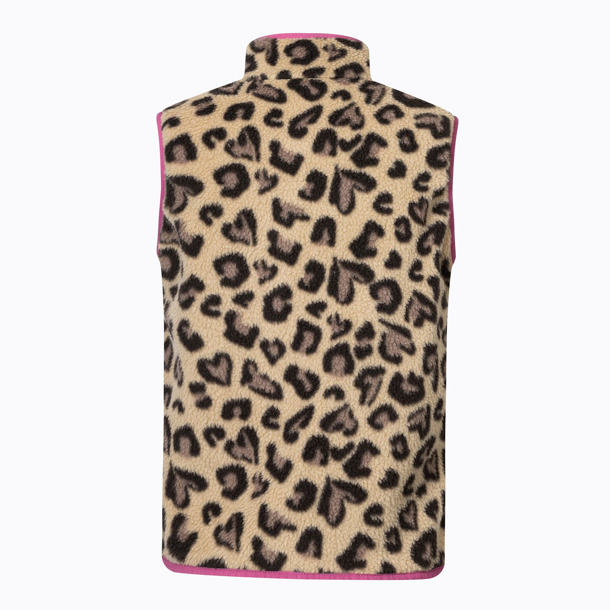 Mocha-Violet - Back - Regatta Childrens-Kids Frankie Leopard Print Fleece Body Warmer