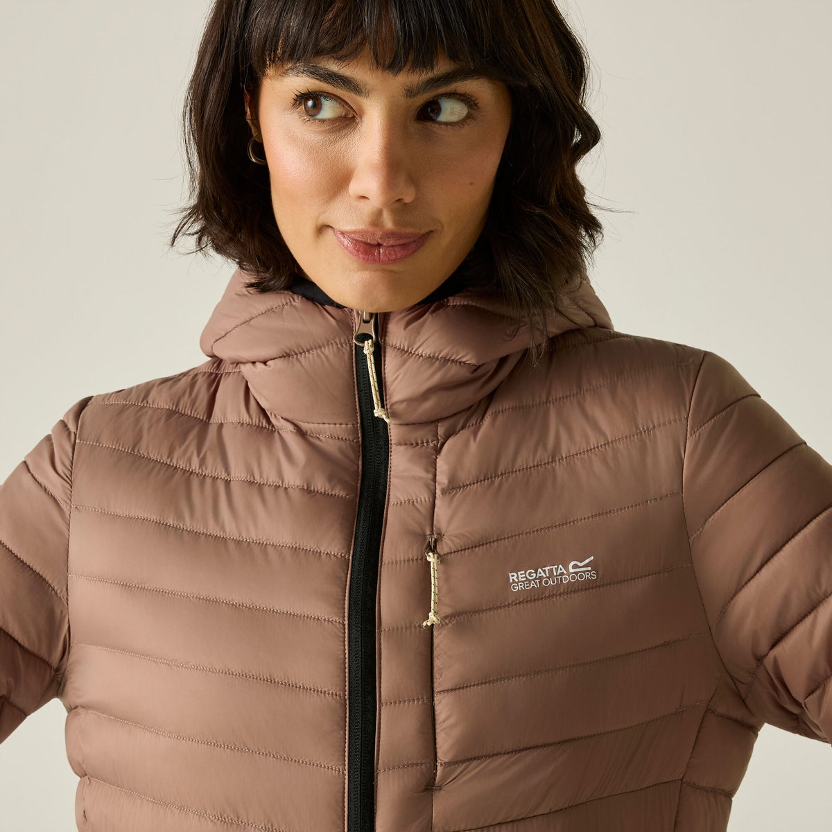 Mocha - Pack Shot - Regatta Womens-Ladies Lighthouse Lightweight Padded Jacket