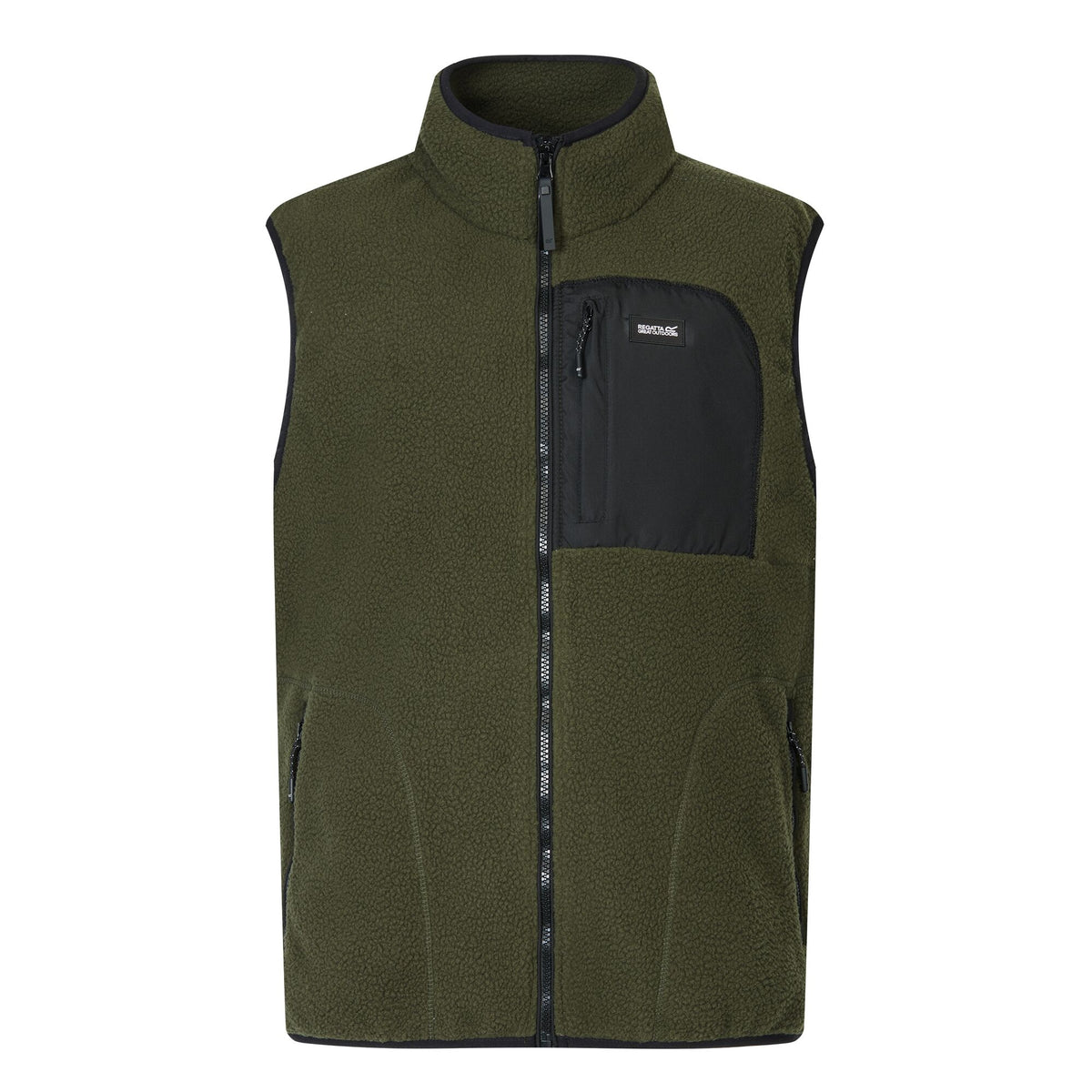 Dark Khaki-Black - Front - Regatta Mens Frankie Borg Body Warmer