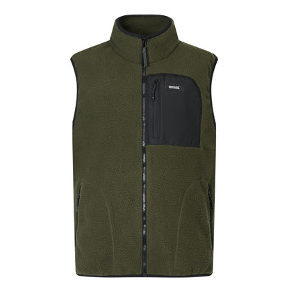 Dark Khaki-Black - Front - Regatta Mens Frankie Borg Body Warmer