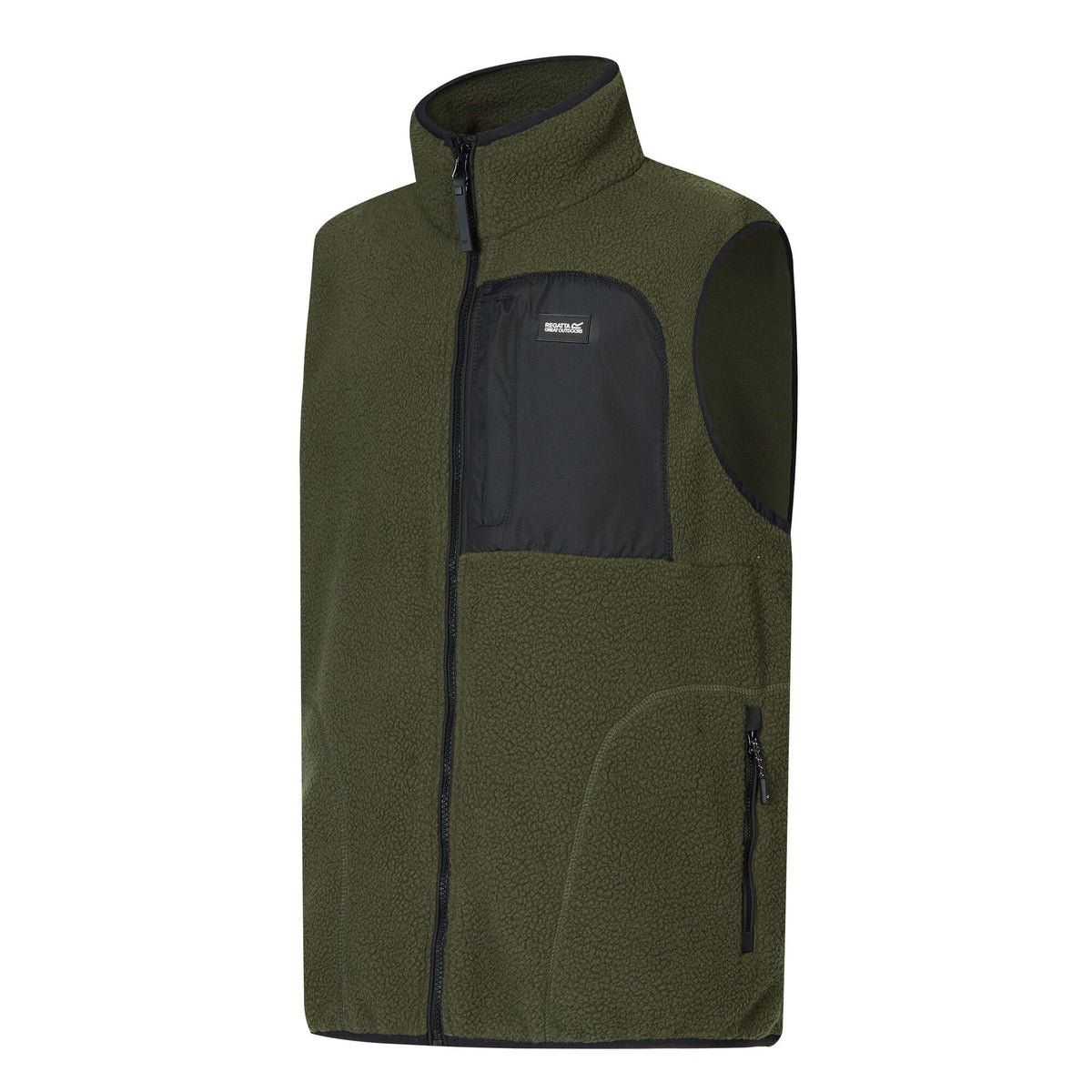 Dark Khaki-Black - Side - Regatta Mens Frankie Borg Body Warmer
