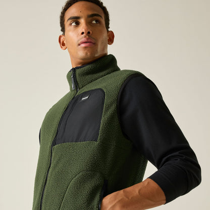 Dark Khaki-Black - Close up - Regatta Mens Frankie Borg Body Warmer