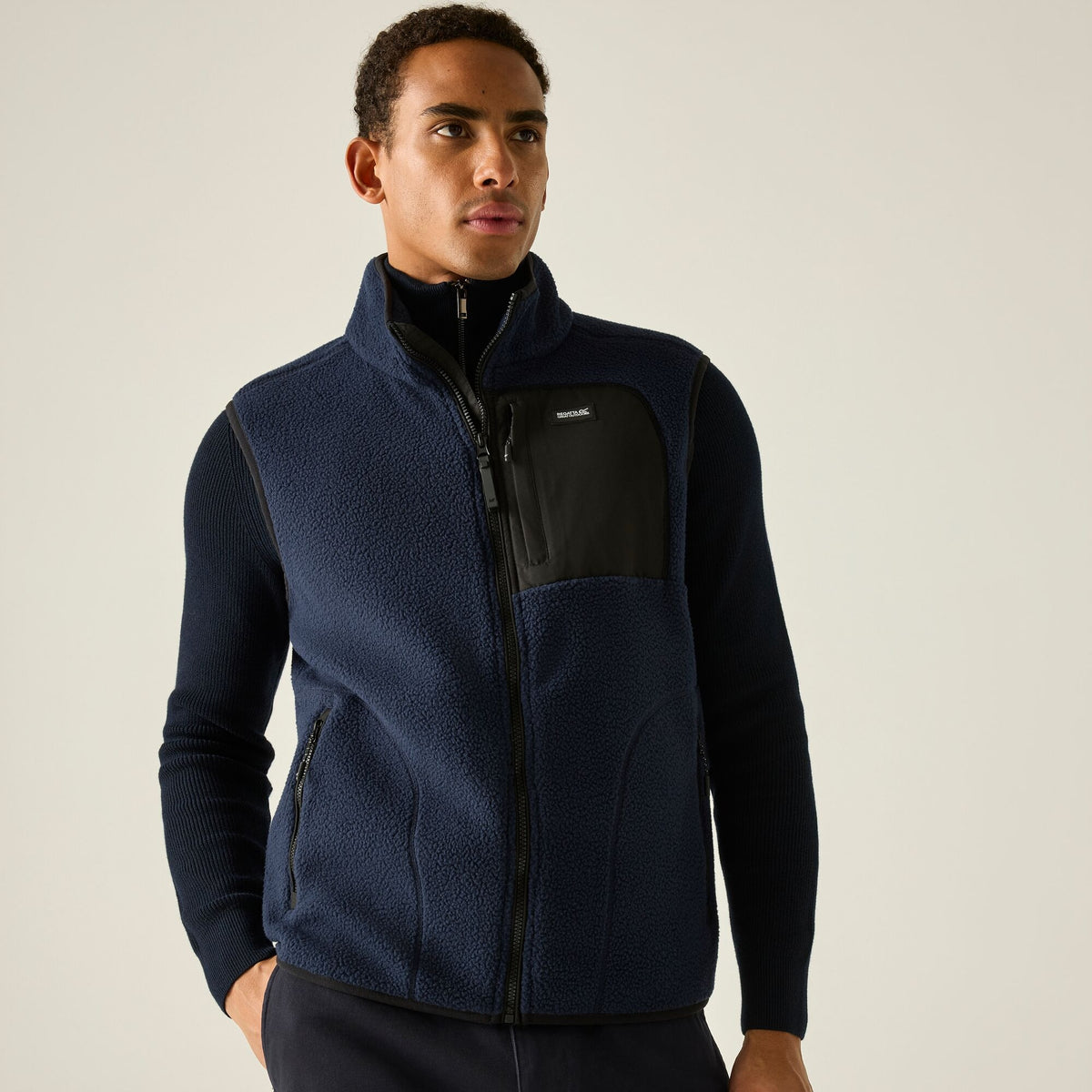 Navy-Black - Pack Shot - Regatta Mens Frankie Borg Body Warmer