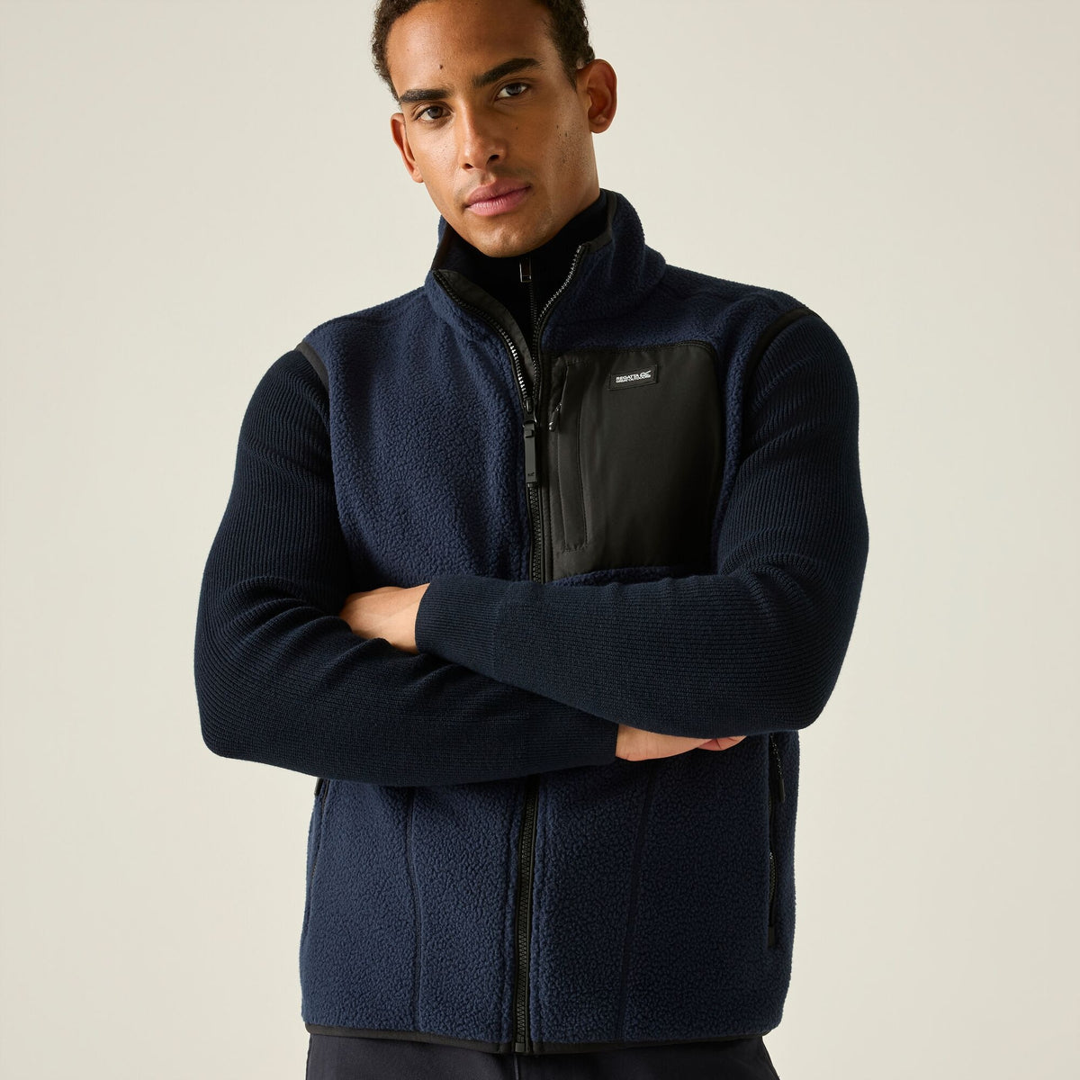 Navy-Black - Close up - Regatta Mens Frankie Borg Body Warmer