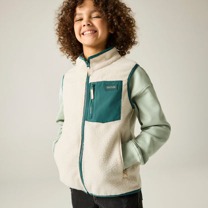 Light Vanilla-Mediterranea - Pack Shot - Regatta Childrens-Kids Frankie Fleece Body Warmer