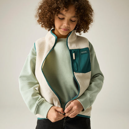 Light Vanilla-Mediterranea - Close up - Regatta Childrens-Kids Frankie Fleece Body Warmer