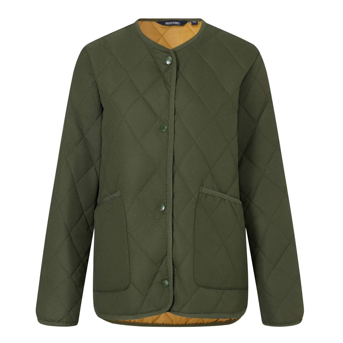 Dark Khaki-Wood Brown - Front - Regatta Womens-Ladies Maia Quilted Padded Jacket
