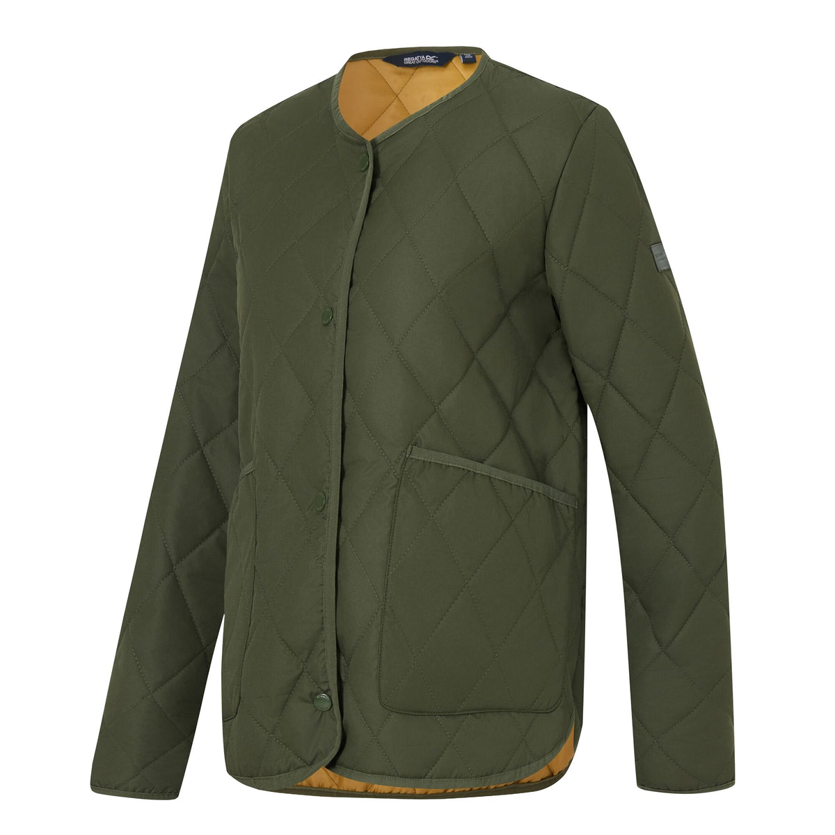 Dark Khaki-Wood Brown - Side - Regatta Womens-Ladies Maia Quilted Padded Jacket
