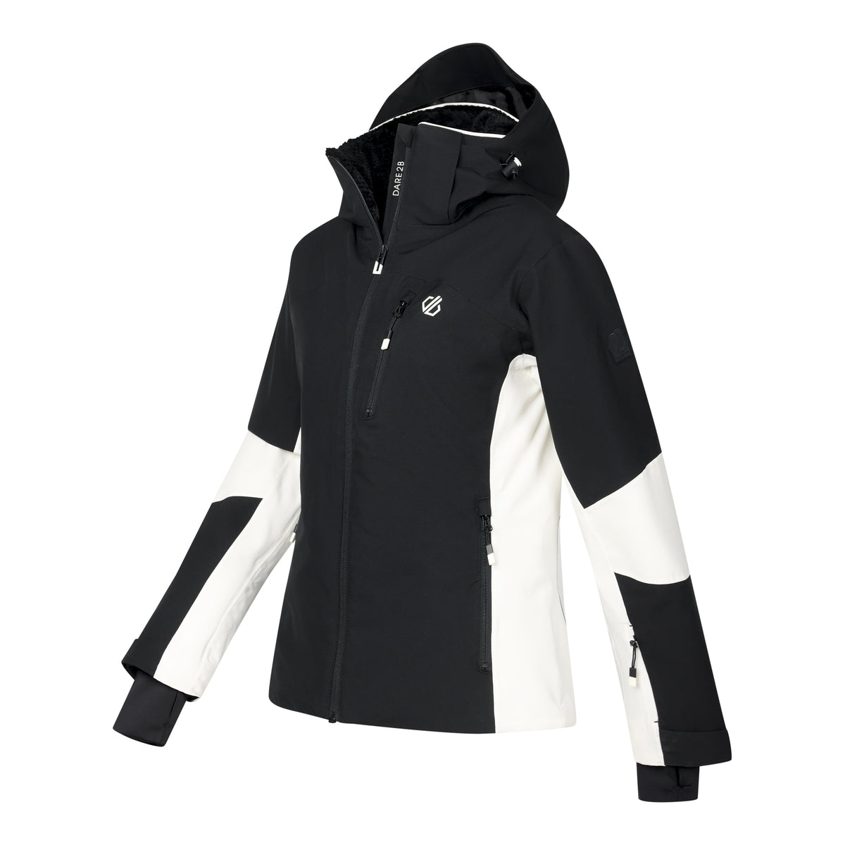 Black-Egret - Side - Dare 2B Womens-Ladies Lumi Stretch Ski Jacket