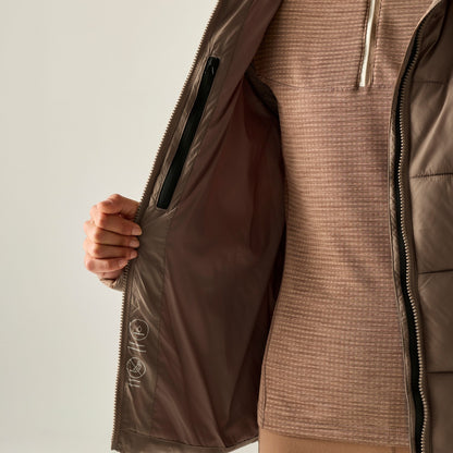Mocha - Close up - Regatta Womens-Ladies Eyre Padded Jacket
