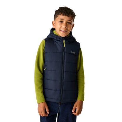 Navy-Wild Lime - Front - Regatta Childrens-Kids Lofthouse Body Warmer
