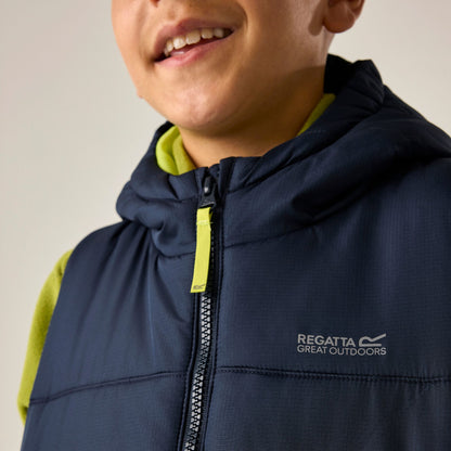 Navy-Wild Lime - Side - Regatta Childrens-Kids Lofthouse Body Warmer