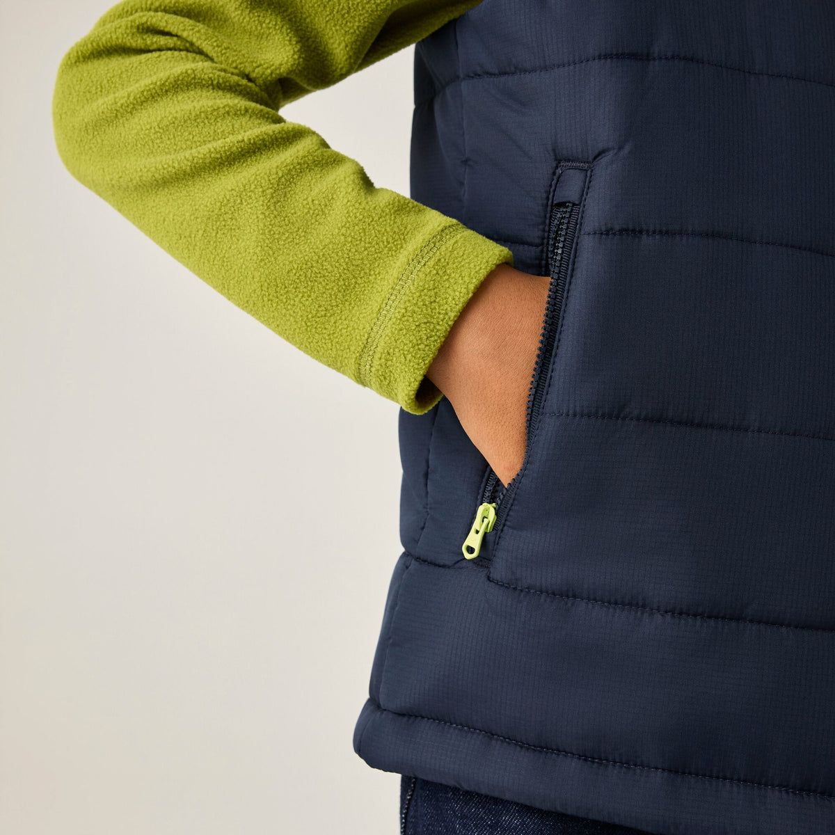 Navy-Wild Lime - Lifestyle - Regatta Childrens-Kids Lofthouse Body Warmer