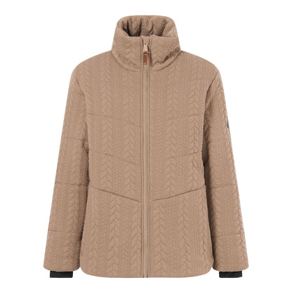Mocha - Front - Regatta Womens-Ladies Amaryl Cable Knit Padded Jacket