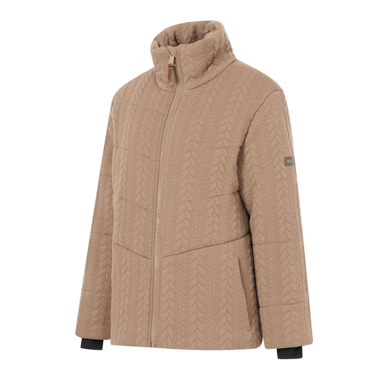 Mocha - Side - Regatta Womens-Ladies Amaryl Cable Knit Padded Jacket