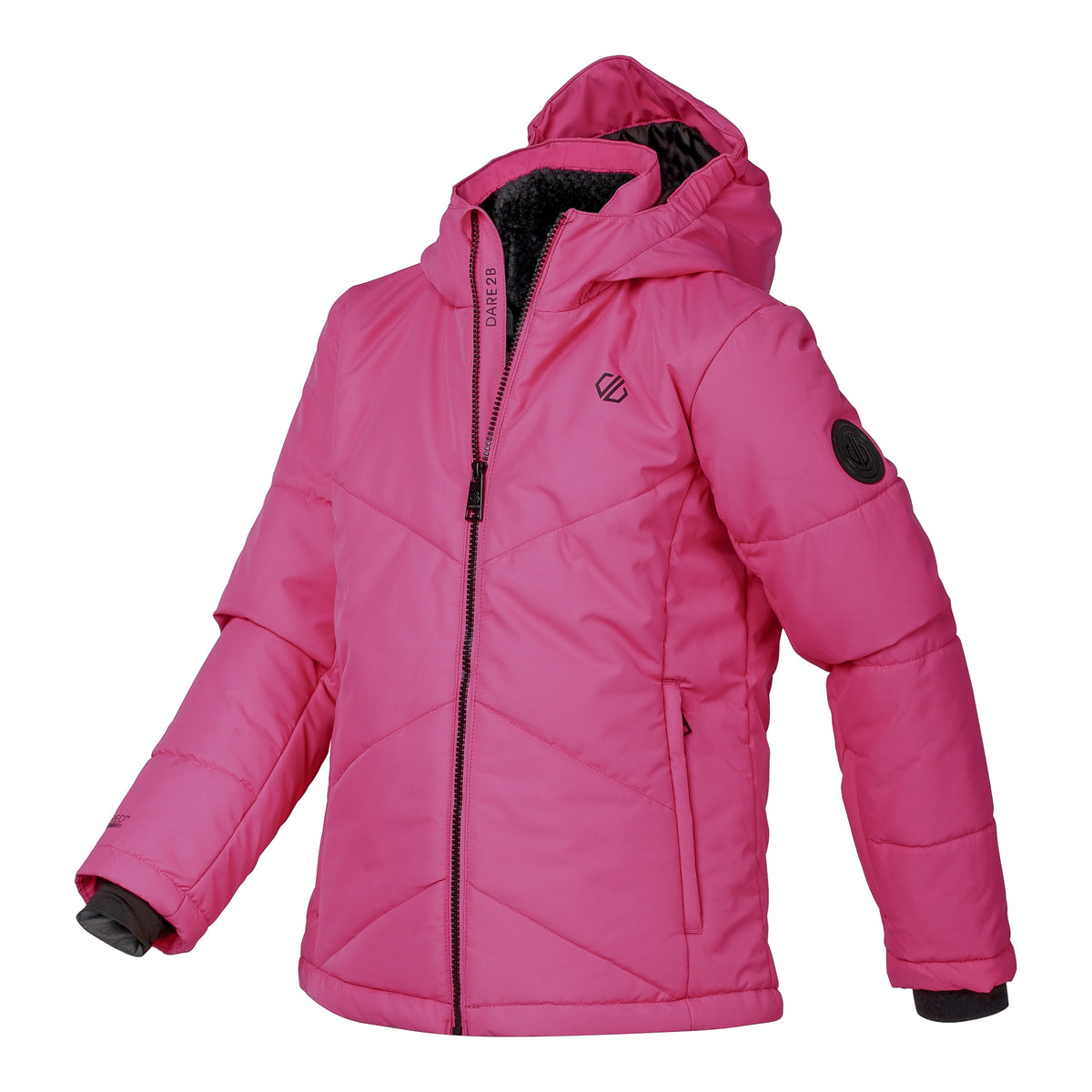 Extreme Pink - Side - Dare 2B Childrens-Kids Glacier Ski Jacket