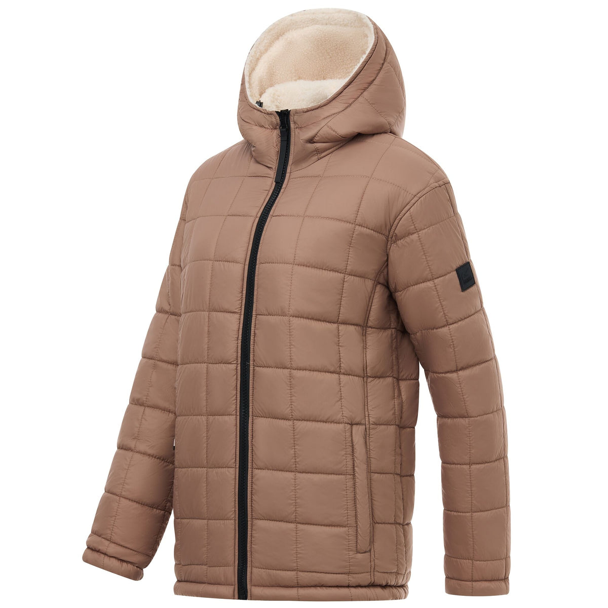 Mocha-Light Vanilla - Close up - Regatta Womens-Ladies Frankie Reversible Padded Jacket