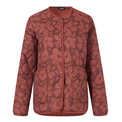 Dark Cherry - Front - Regatta Womens-Ladies Maia Shadow Flower Quilted Jacket