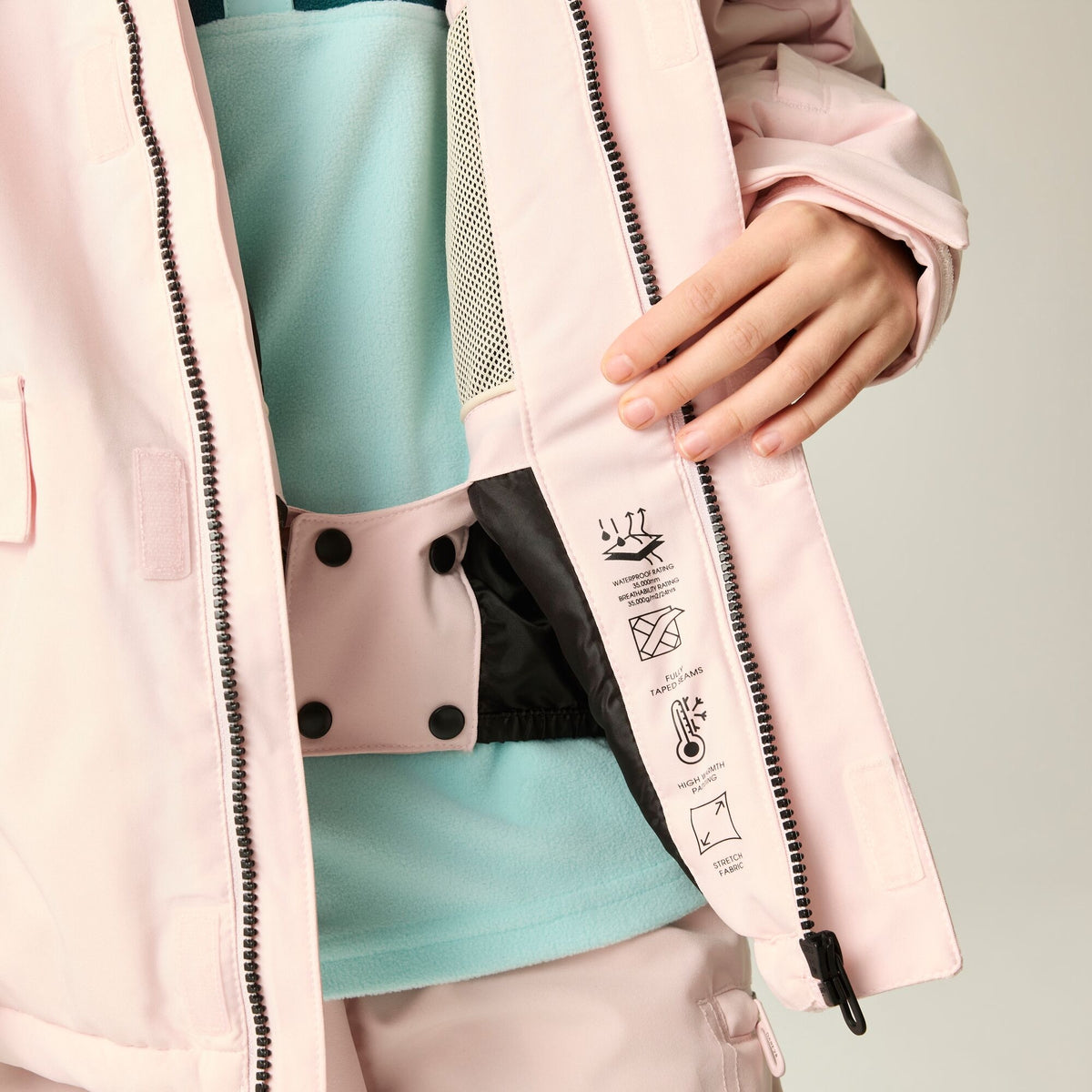 Pink Haze - Close up - Dare 2B Childrens-Kids Shredder II Ski Jacket