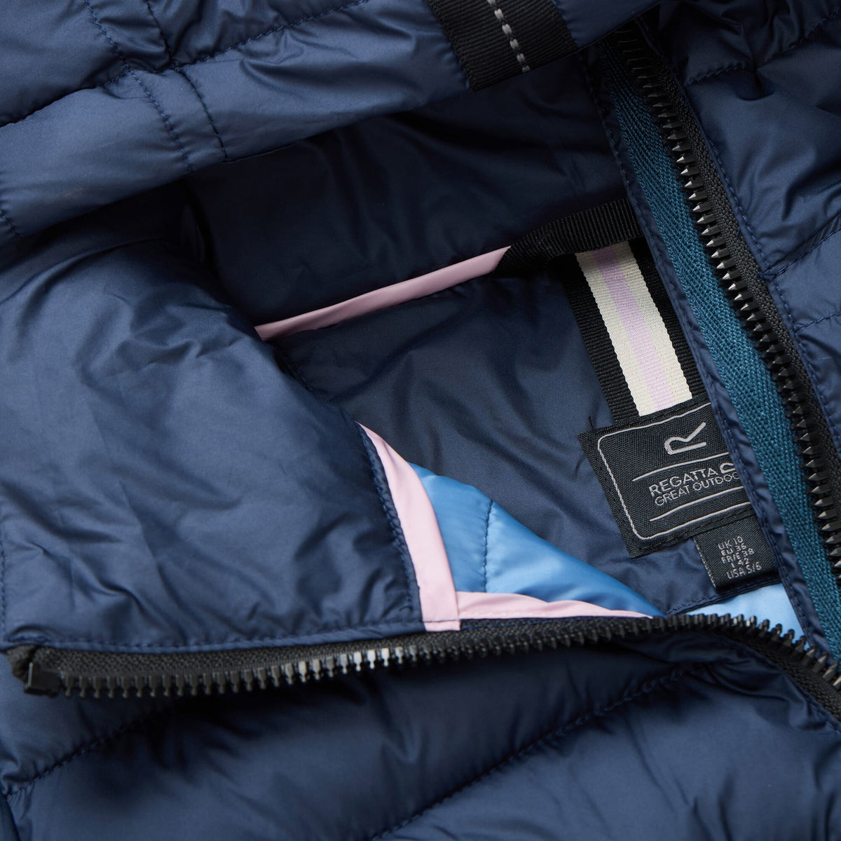 Navy-Dusky Blue - Pack Shot - Regatta Womens-Ladies Amara Padded Jacket
