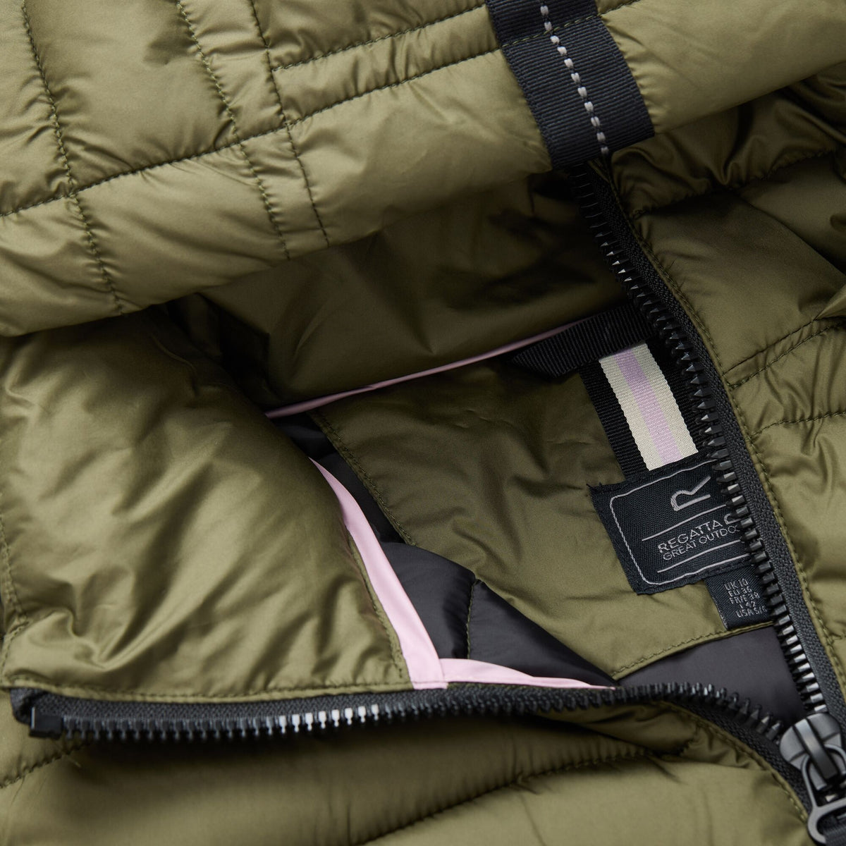 Olive Night-Black - Pack Shot - Regatta Womens-Ladies Amara Padded Jacket
