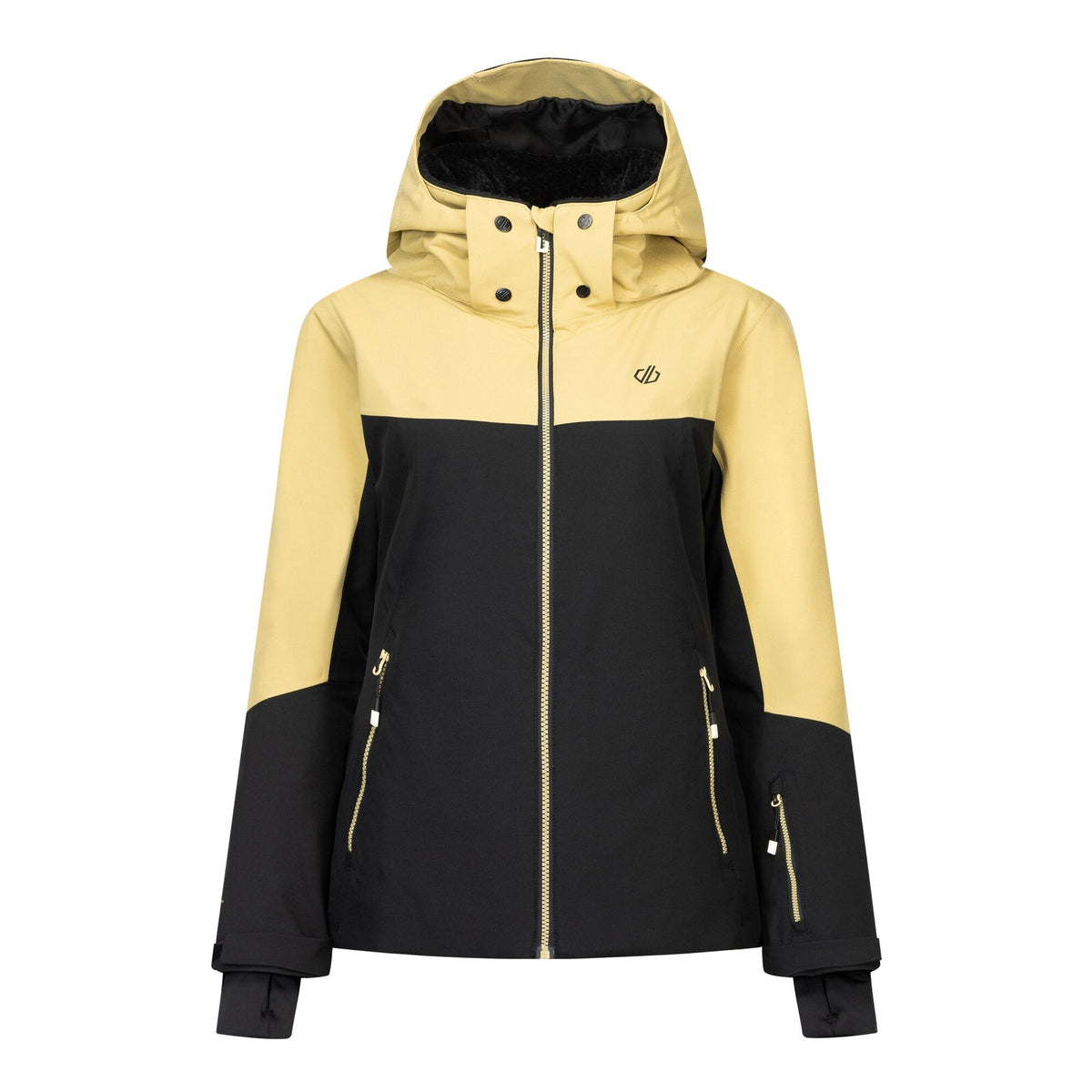 Desert Beige-Black - Front - Dare 2B Womens-Ladies Flurry III Ski Jacket