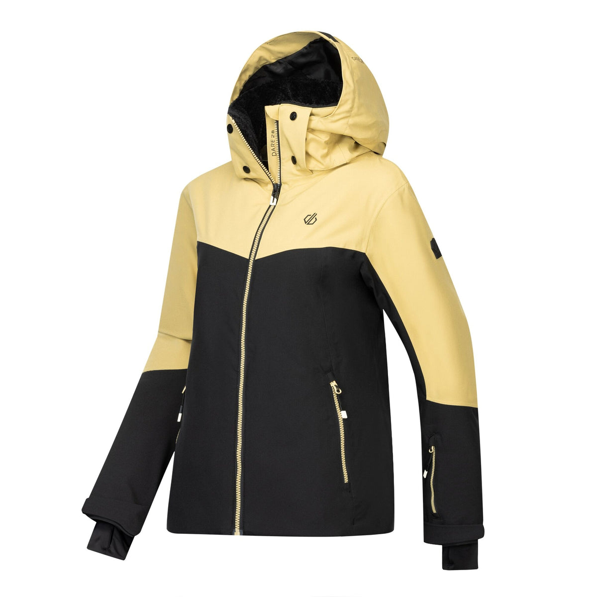 Desert Beige-Black - Side - Dare 2B Womens-Ladies Flurry III Ski Jacket